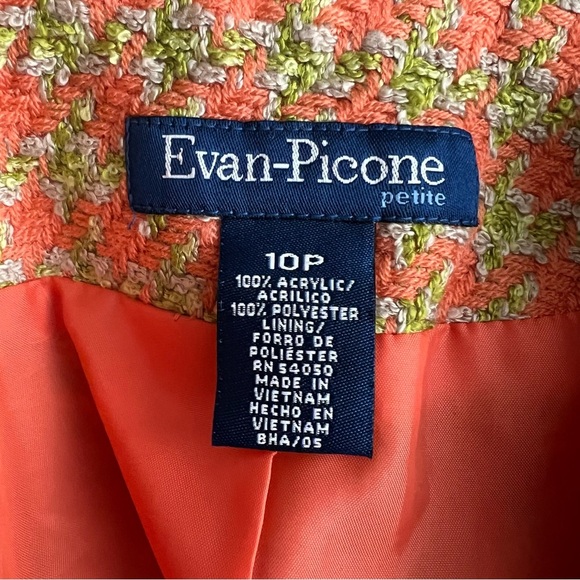 Evan Picone Houndstooth Tweed Open Front Blazer Size 10P - Picture 8 of 8